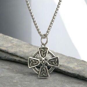 Men's Large 316L Surgical Stainless Steel Celtic Cross Necklace